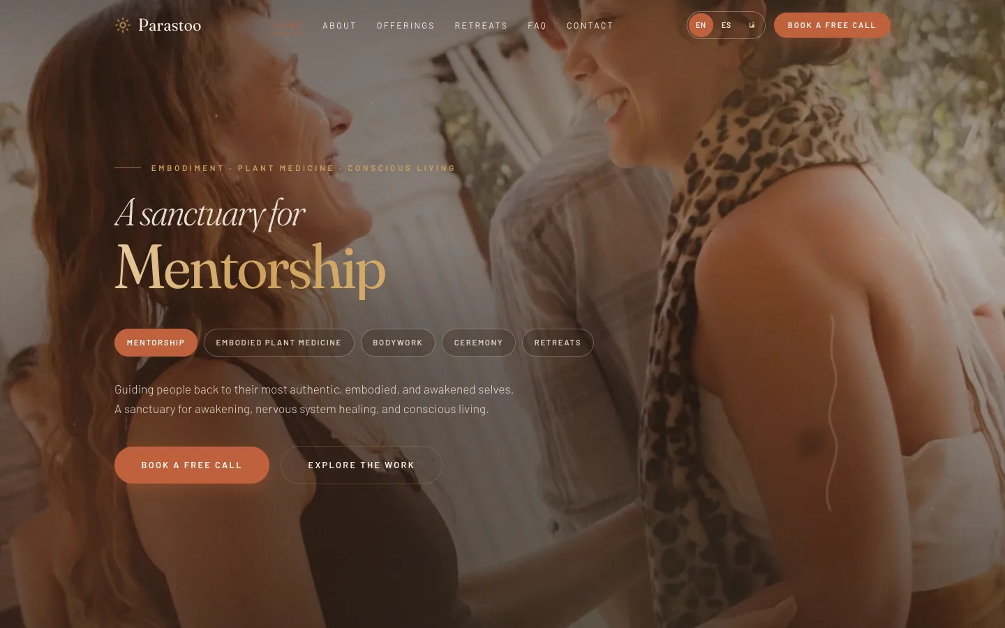 Munay holistic wellness website preview